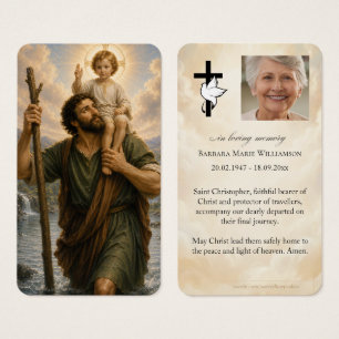 Saint Christopher Funeral Prayer Card