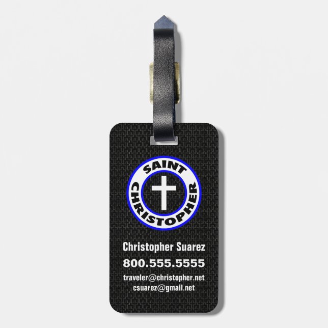 Saint Christopher Luggage Tag (Back Vertical)