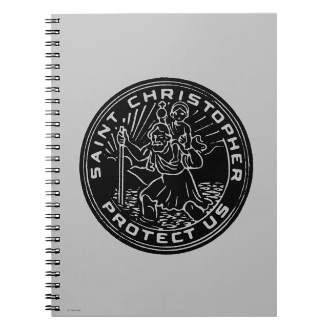 Saint Christopher Medal Spiral Notebook (Front)