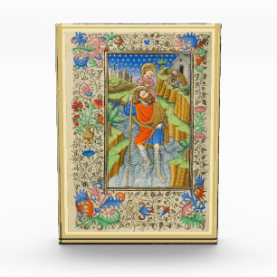Saint Christopher Mediaeval illumination Photo Block