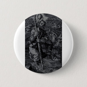 Saint Christopher venerated by Christians 6 Cm Round Badge