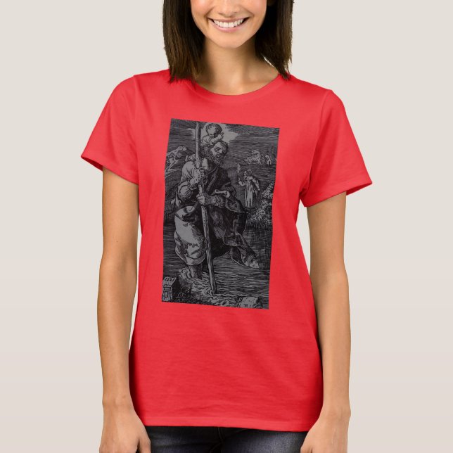 Saint Christopher venerated by Christians  T-Shirt (Front)