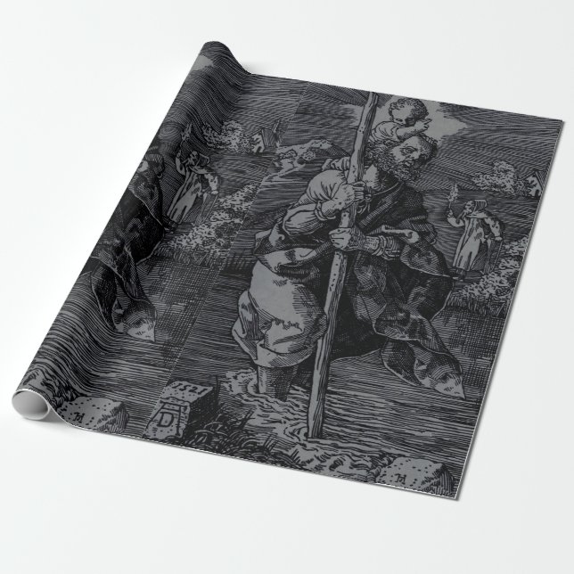Saint Christopher venerated by Christians  Wrapping Paper (Unrolled)