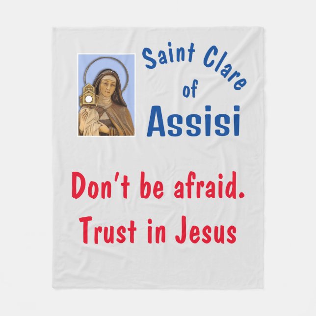 Saint Clare Assisi Fleece Blanket (Front)