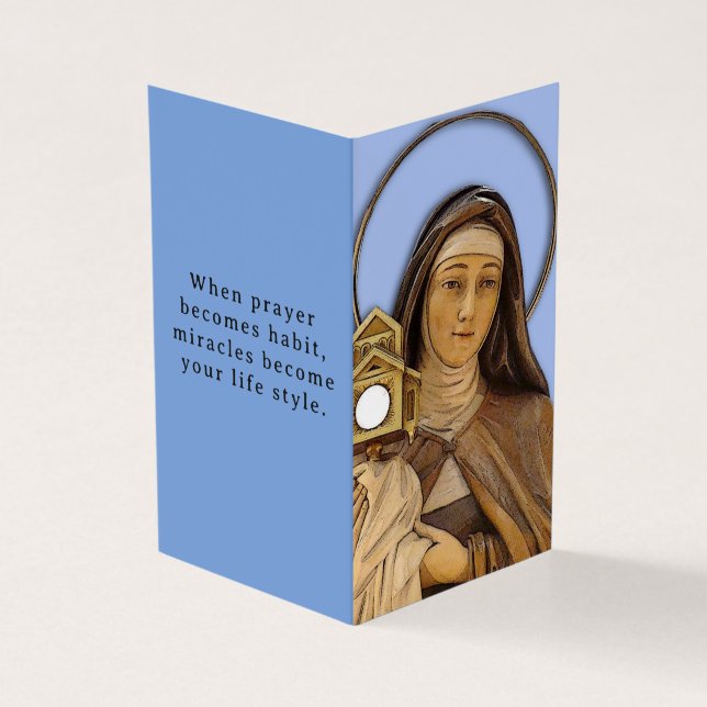 Saint Clare Assisi Prayer Card (Outside)