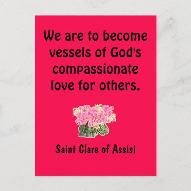 Saint Clare of Assisi Postcard (Front)