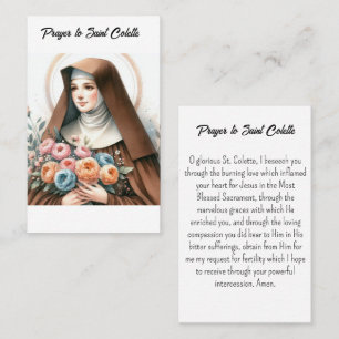 Saint Colette Prayer Card