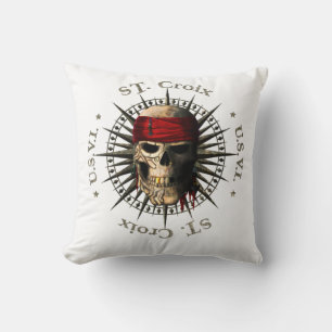 Saint Croix USVI Pirate Skull Cushion