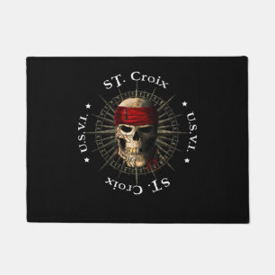 Saint Croix USVI Pirate Skull Doormat