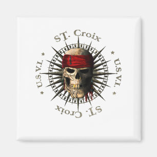 Saint Croix USVI Pirate Skull Magnet
