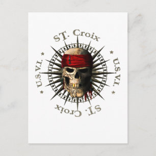 Saint Croix USVI Pirate Skull Postcard