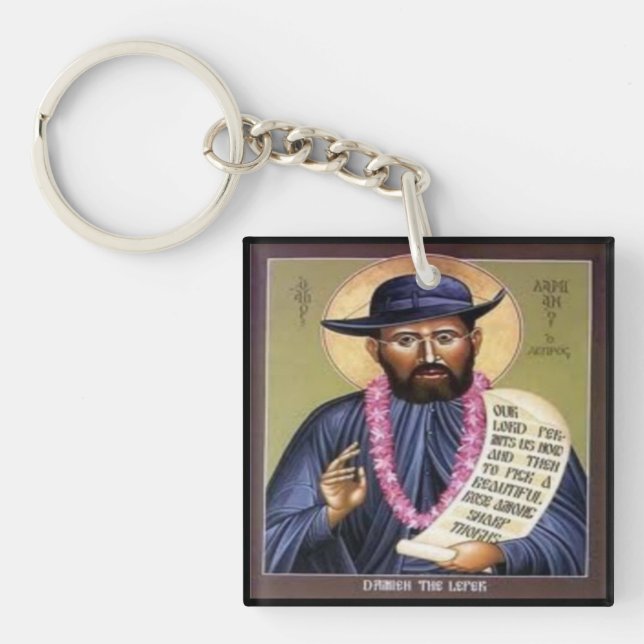 Saint Damien the leper Key Ring (Front)