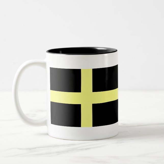 saint david flag Two-Tone coffee mug (Left)