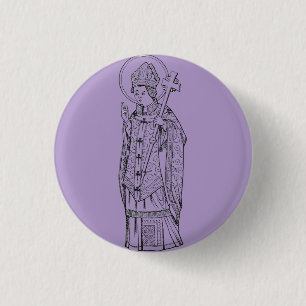 Saint Deiniol Abbot and Bishop 3 Cm Round Badge