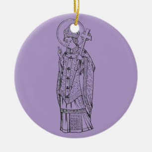 Saint Deiniol Abbot and Bishop Ceramic Tree Decoration