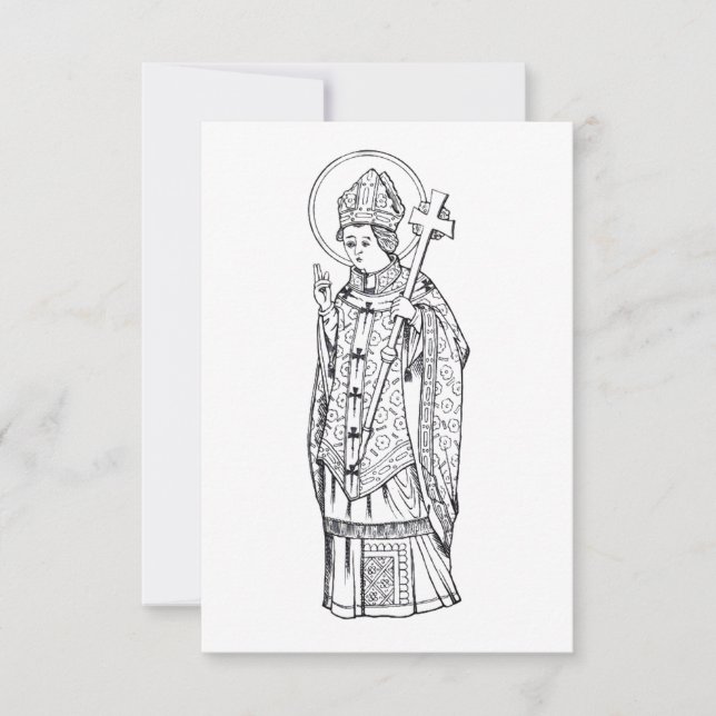 Saint Deiniol Mediaeval Holy Card (Front)