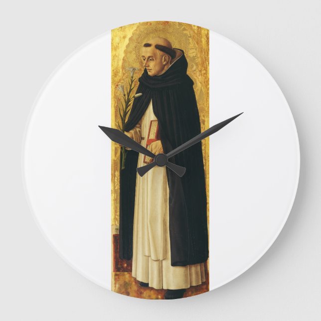 Saint Dominic by Carlo Crivelli Large Clock (Front)