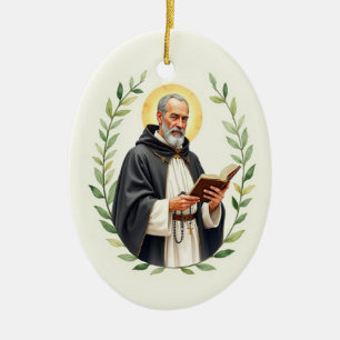 Saint Dominic God's Peace and Blessings Scripture Ceramic Tree Decoration