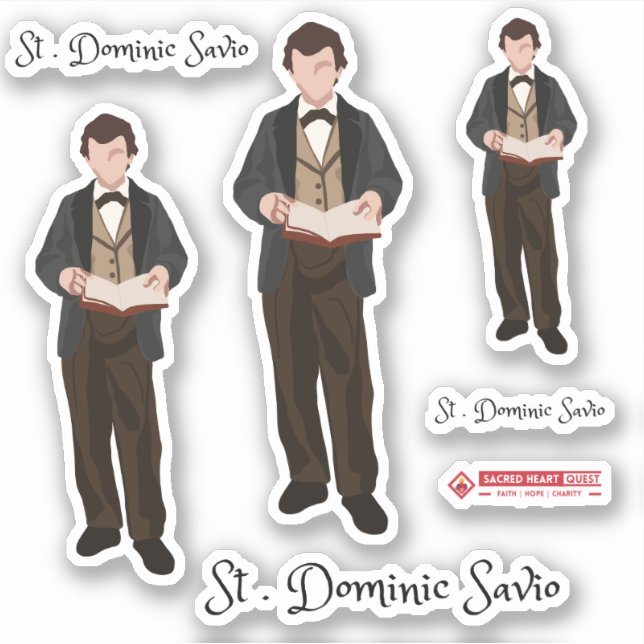 Saint Dominic Savio Custom-Cut Vinyl Sticker (Front)