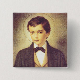 Saint Dominic Savio student of John Bosco 15 Cm Square Badge