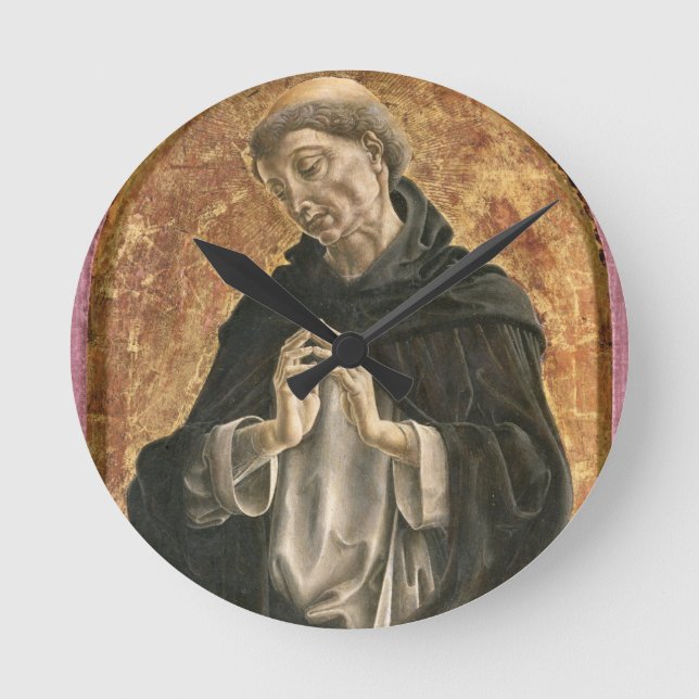 Saint Dominic (tempera on panel) Round Clock (Front)