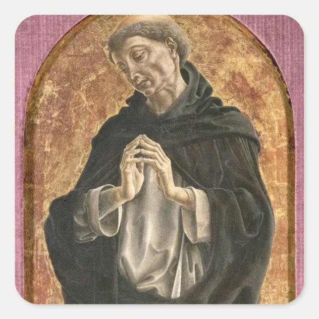 Saint Dominic (tempera on panel) Square Sticker (Front)