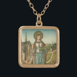 Saint Dymphna Necklace<br><div class="desc">St. Dymphna 605 – 620 Feast Day: May 15 Patron of: Mental Illness Invoked for: epilepsy, incest victims, runaways, demonic possession, schizophrenia, family peace, calm, consolation “Saint Dymphna, renowned for many miracles, please hear my plea.” As a victim of a mentally ill father, Saint Dymphna offers much solace to those...</div>