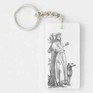 Saint Edmund the Martyr King of the East Angles Key Ring