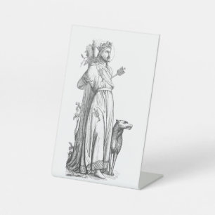 Saint Edmund the Martyr King of the East Angles Pedestal Sign