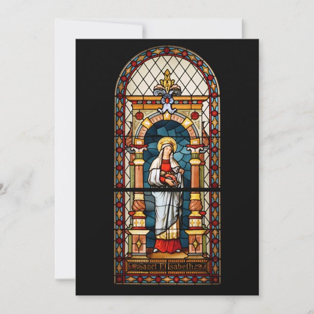 Saint Elizabeth of Hungary Premium Medieval Art Invitation (Front)