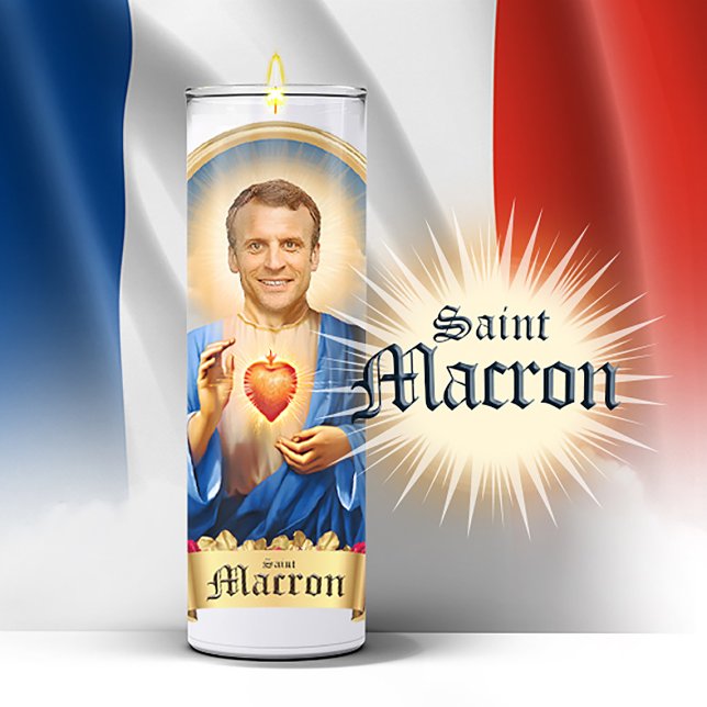 Saint Emmanuel Macron Prayer Candle (Saint Emmanuel Macron Devotional Prayer Candle Stickers and Gifts)