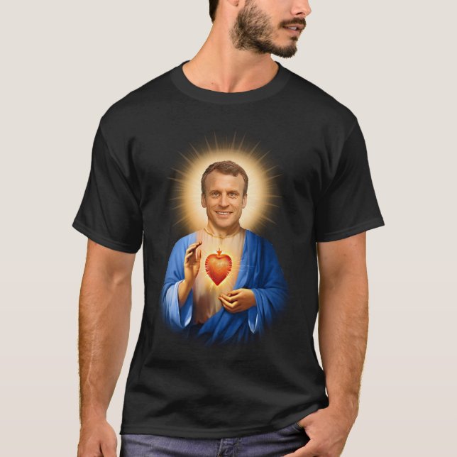 Saint Emmanuel Macron Prayer T-Shirt (Front)