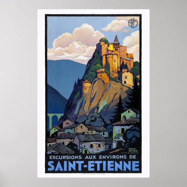Saint-Etienne France 1930s Vintage Travel Poster (Front)