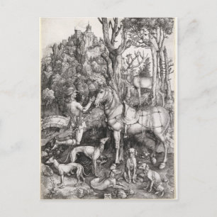 Saint Eustace Engraving by Albrecht Durer Postcard