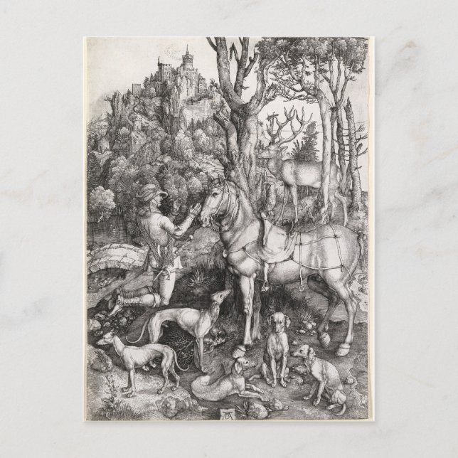 Saint Eustace Engraving by Albrecht Durer Postcard (Front)