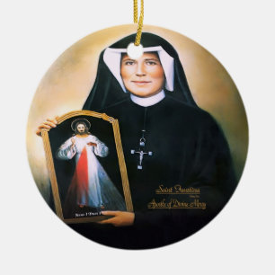 Saint Faustina, Divine Mercy Ceramic Tree Decoration