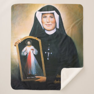 Saint Faustina, Divine Mercy Sherpa Blanket