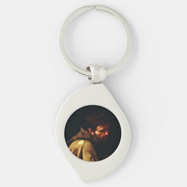 Saint Francis by Caravaggio Baroque Masterpiece Key Ring (Front)