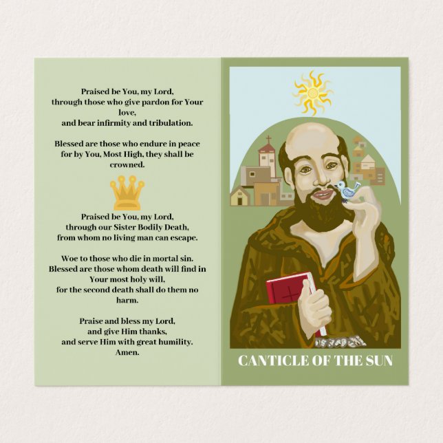 Saint Francis Canticle of the Sun Business Card (Outside Unfolded)