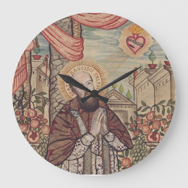 Saint Francis De Sales Bishop Of Geneva Portrait  Large Clock (Front)