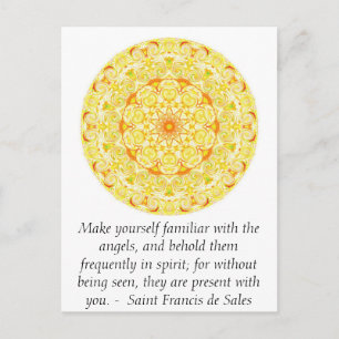 Saint Francis de Sales QUOTE about Angels Postcard