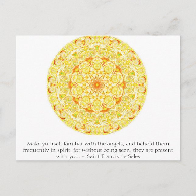 Saint Francis de Sales QUOTE about Angels Postcard (Front)