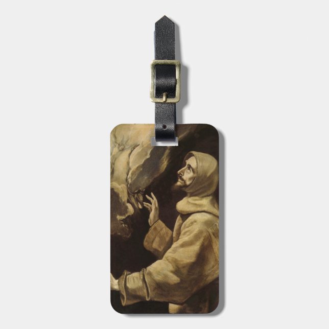 Saint Francis  Eyes Towards Heaven Luggage Tag (Front Vertical)