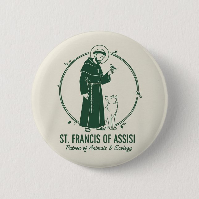 Saint Francis of Assisi 6 Cm Round Badge (Front)