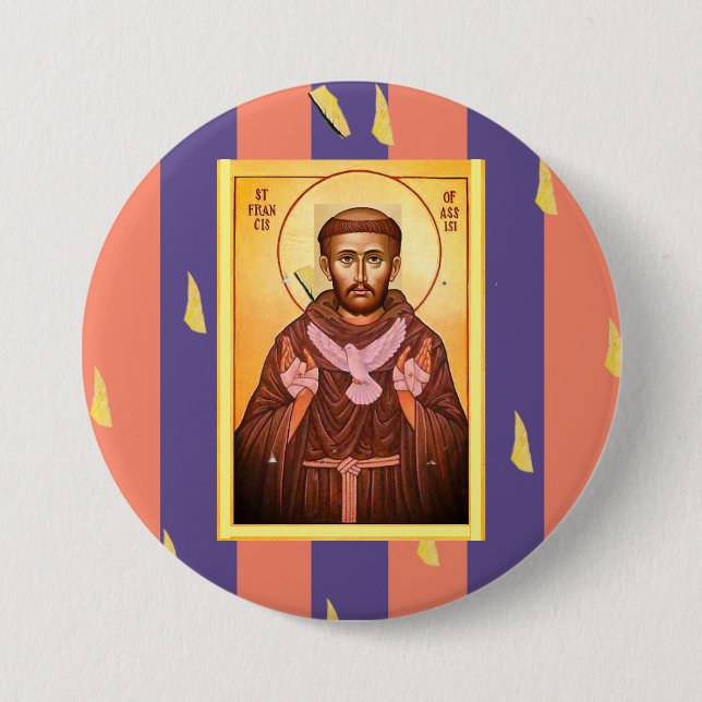 Saint Francis of Assisi 7.5 Cm Round Badge (Front)