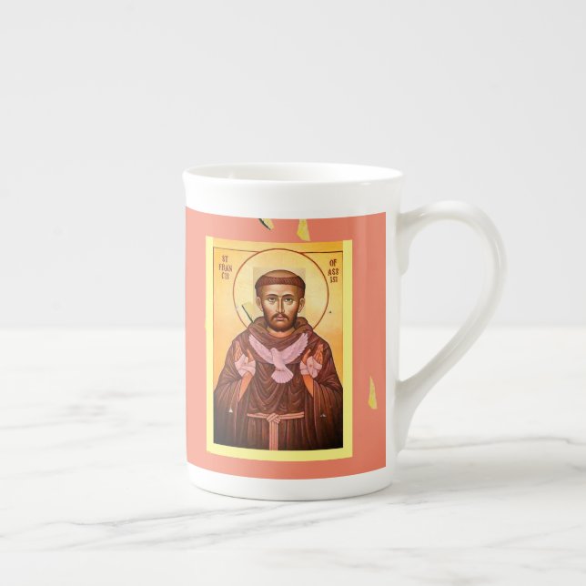 Saint Francis of Assisi Bone China Mug (Right)