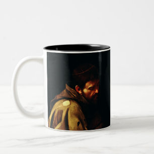 Saint Francis of Assisi by Caravaggio Two-Tone Coffee Mug