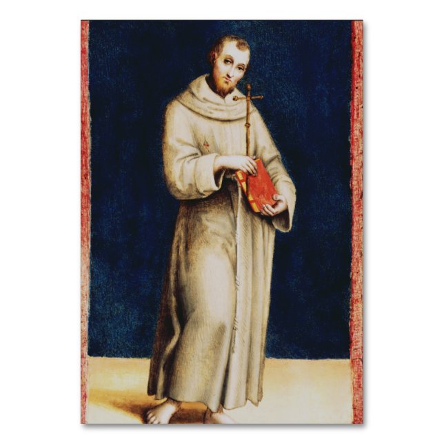 Saint Francis of Assisi by Raphael Renaissance Art Table Number (Front)