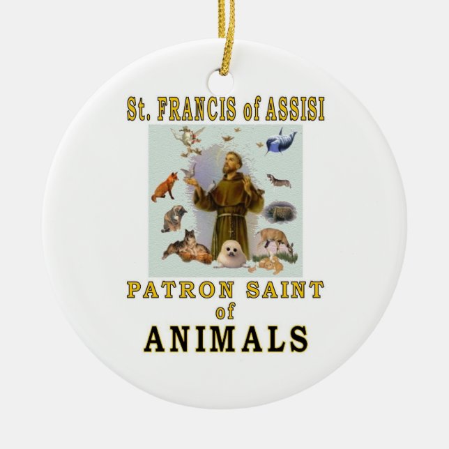 SAINT FRANCIS of ASSISI Ceramic Tree Decoration (Front)