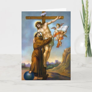 Saint Francis of Assisi Cross Jesus World Angels Card